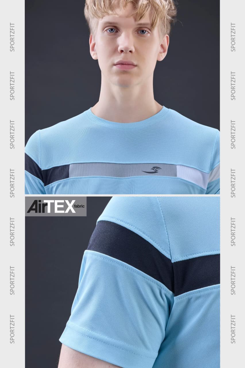 Men Round Neck T-Shirt  | Sky Blue | XXL |  SBT46